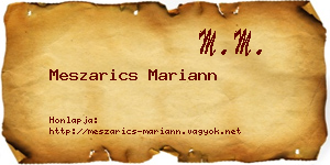 Meszarics Mariann névjegykártya